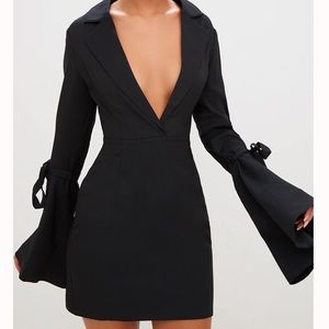 Deep plunge blazer dress